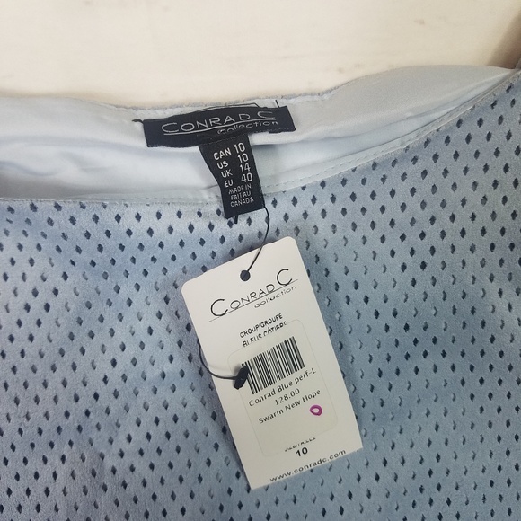 new Conrad C Womens suede Blue shift dress soze 10 - Picture 4 of 8
